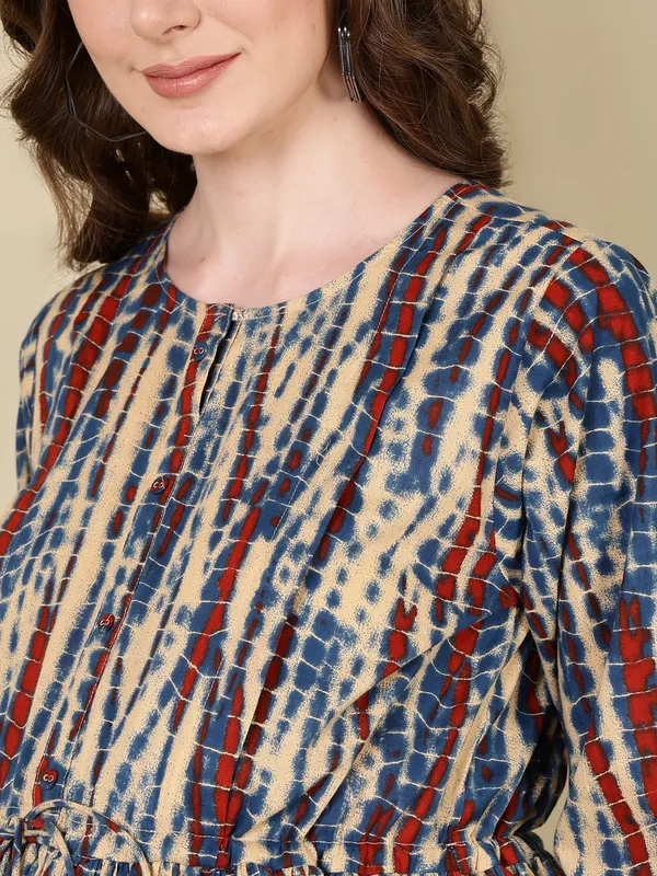 Multicolor_Pure_Cotton_Printed_Maternity_Dress_For_Women
