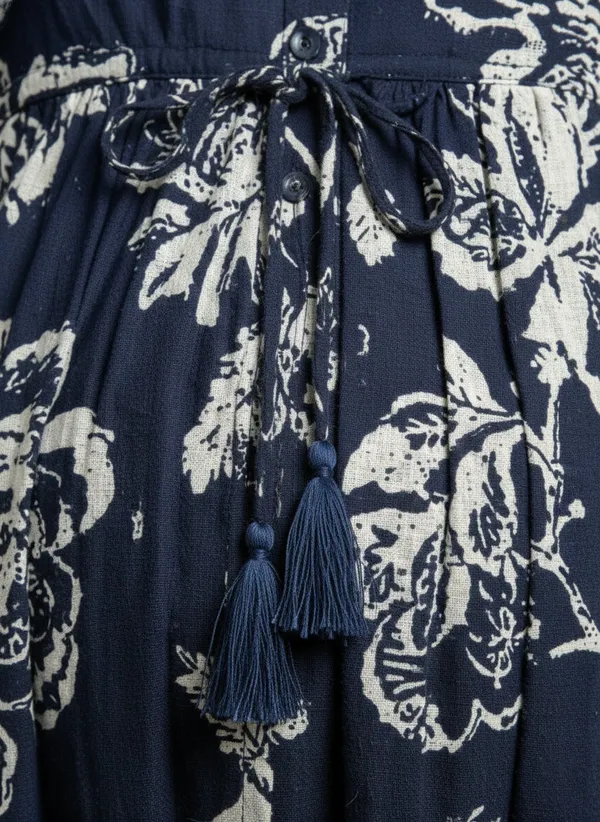 Blue_Pure_Cotton_Printed_Maternity_Dress_For_Women