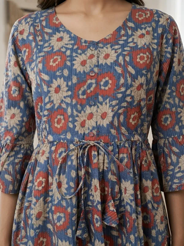 Multicolor_Pure_Cotton_Printed_Maternity_Dress_For_Women