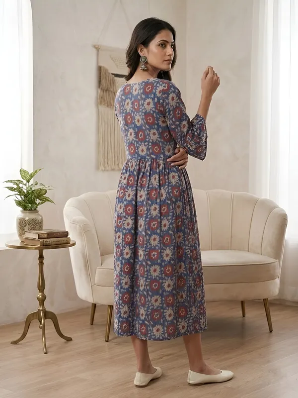 Multicolor_Pure_Cotton_Printed_Maternity_Dress_For_Women