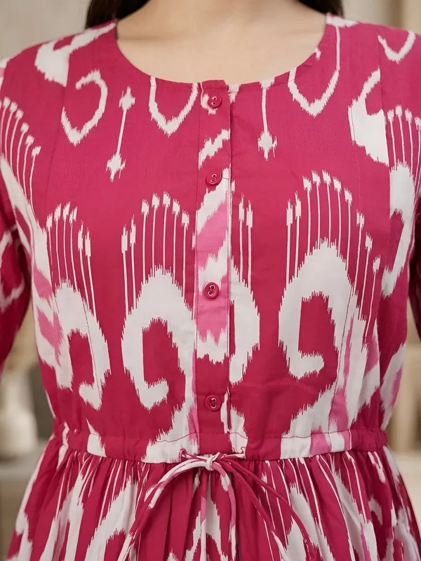 Pink_Pure_Cotton_Printed_Maternity_Dress_For_Women
