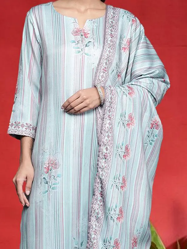 Blue_Floral_Printed_Cotton_Blend_Kurta_Palazzo_Dupatta_Set