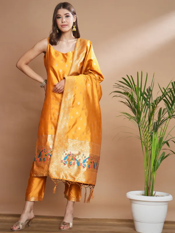 Floral_Printed_Silk_Blend_Round_Neck_Kurta_Trouser_&_Dupatta_Set
