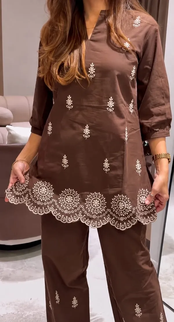 Floral_Embroidered_Pure_Cotton_Round_Neck_Co-Ord_Set