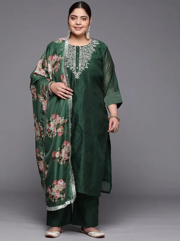 Green_Floral_Embroidered_CFloraleri_Silk_Kurta_Trouser_Dupatta_Set