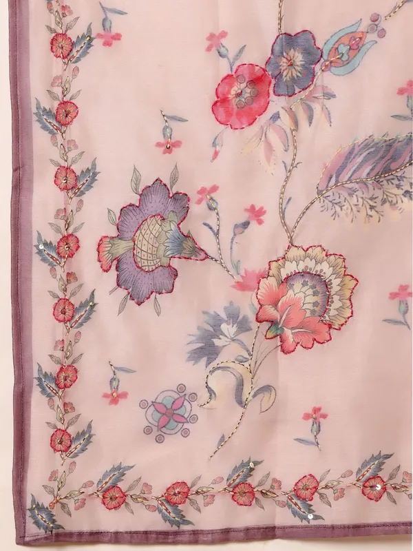 Peach_Floral_Printed_CFloraleri_Silk_Kurta_Trouser_Dupatta_Set