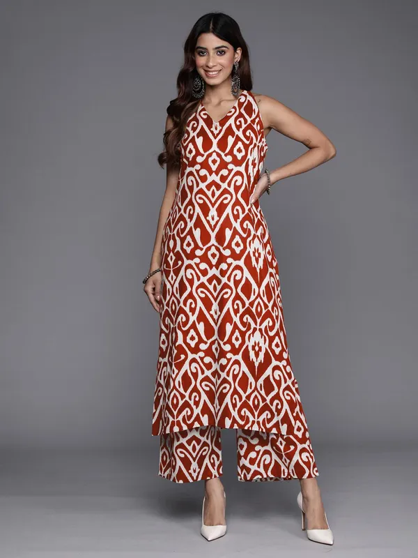Red_Floral_Printed_Cotton_Kurta_Palazzo_Set