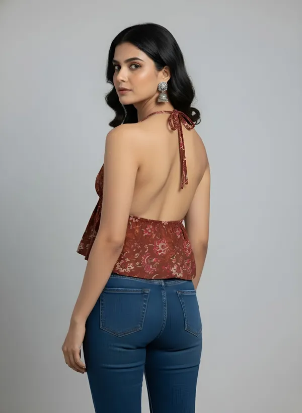 Orange_Pure_Cotton_Printed_Top_For_Women