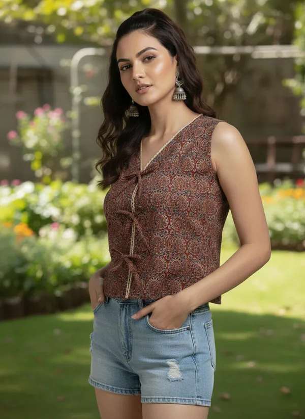 Maroon_Pure_Cotton_Printed_Top_For_Women