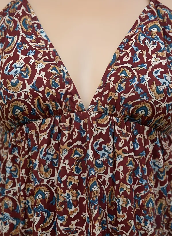 Maroon_Pure_Cotton_Printed_Top_For_Women