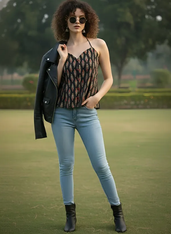 Black_Pure_Cotton_Printed_Top_For_Women