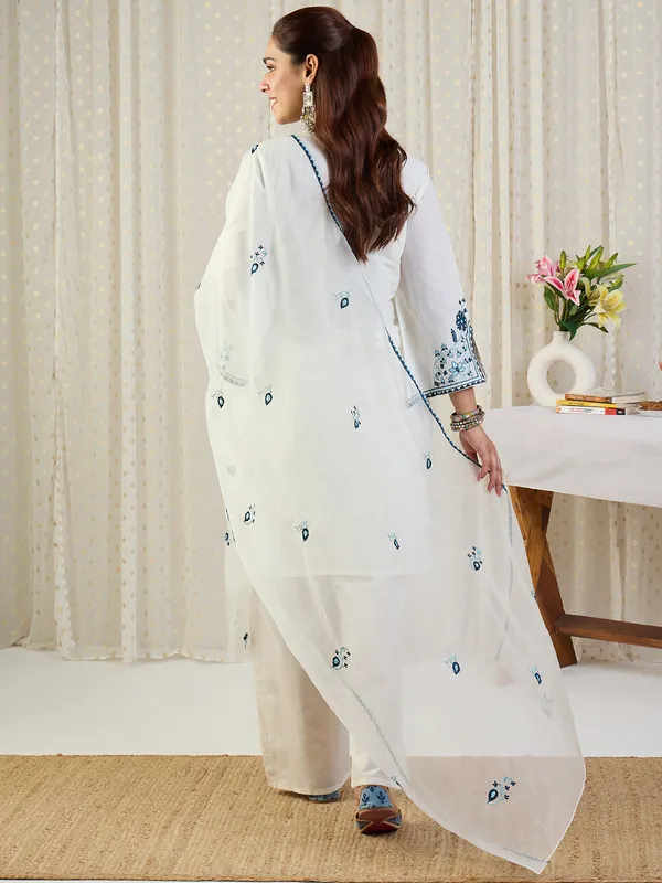 Off_White_Embroidered_Pure_Cotton_Kurta_Trouser_Dupatta_Set