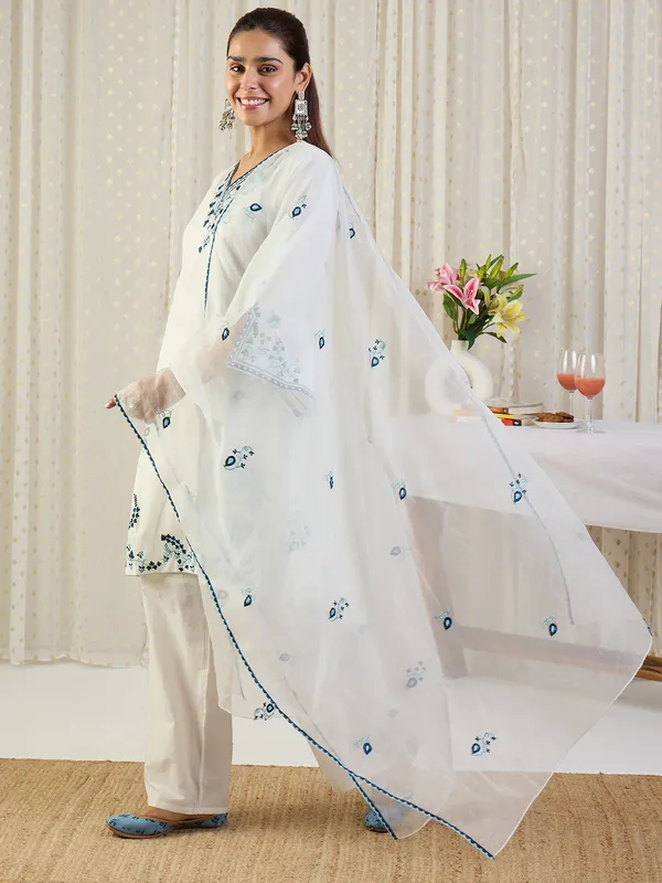 Off_White_Embroidered_Pure_Cotton_Kurta_Trouser_Dupatta_Set