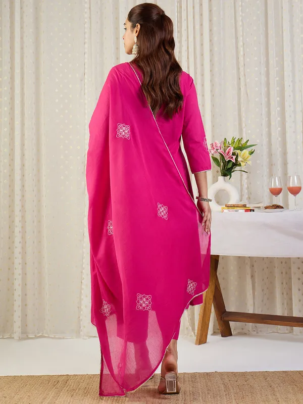 Pink_Embroidered_Pure_Cotton_Kurta_Trouser_Dupatta_Set