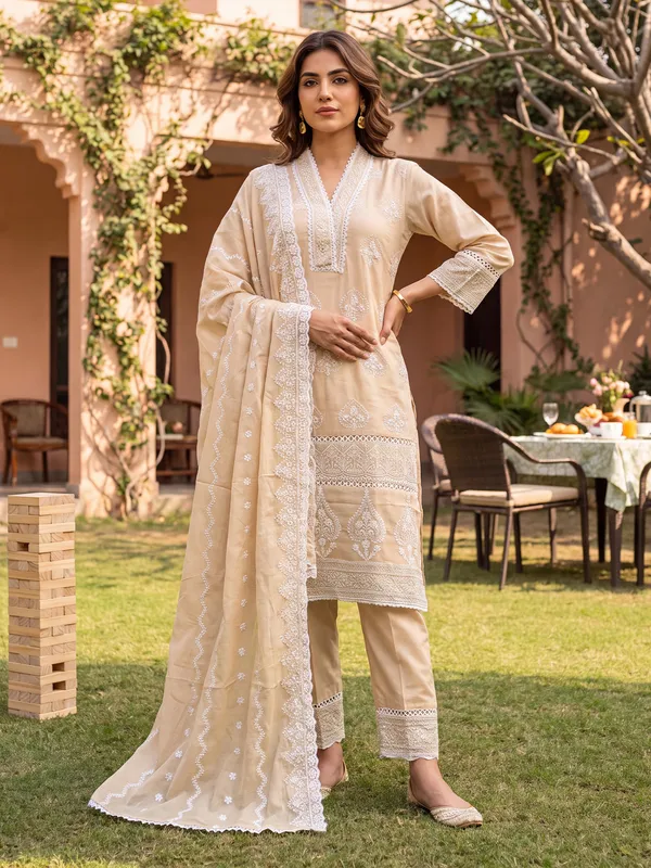Beige_Embroidered_Straight_Kurta_Trousers_With_Dupatta_Set