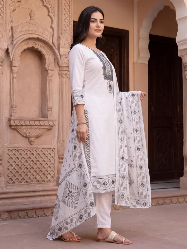 White_Embroidered_Straight_Kurta_Trousers_With_Dupatta_Set