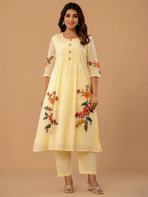 Off_White_Cotton_A-Line_Kurta_with_Trousers