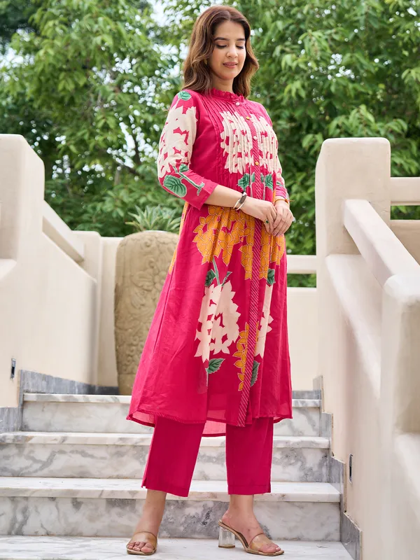 Pink_Printed_Pure_Cotton_Kurta_Trouser_Set