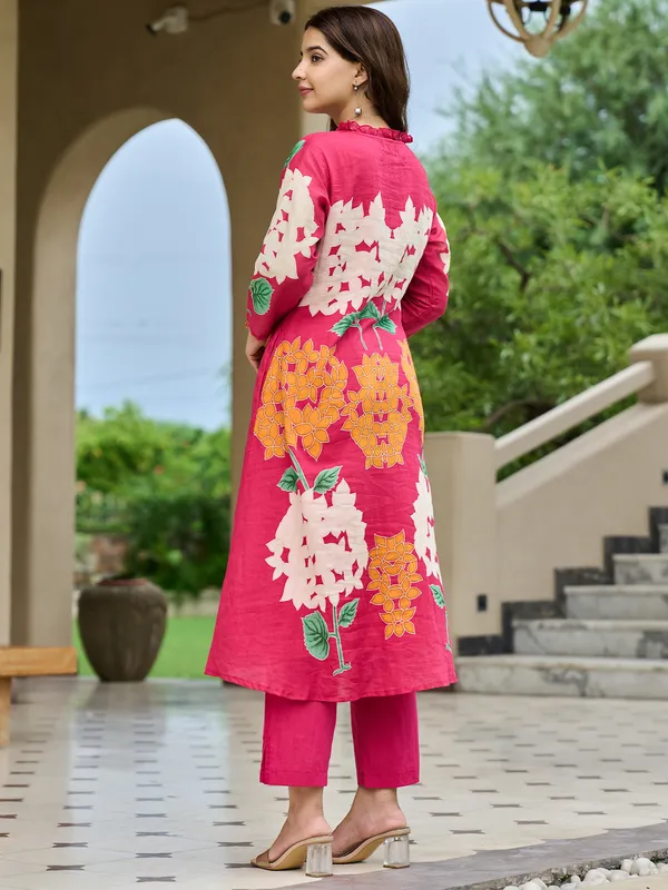 Pink_Printed_Pure_Cotton_Kurta_Trouser_Set