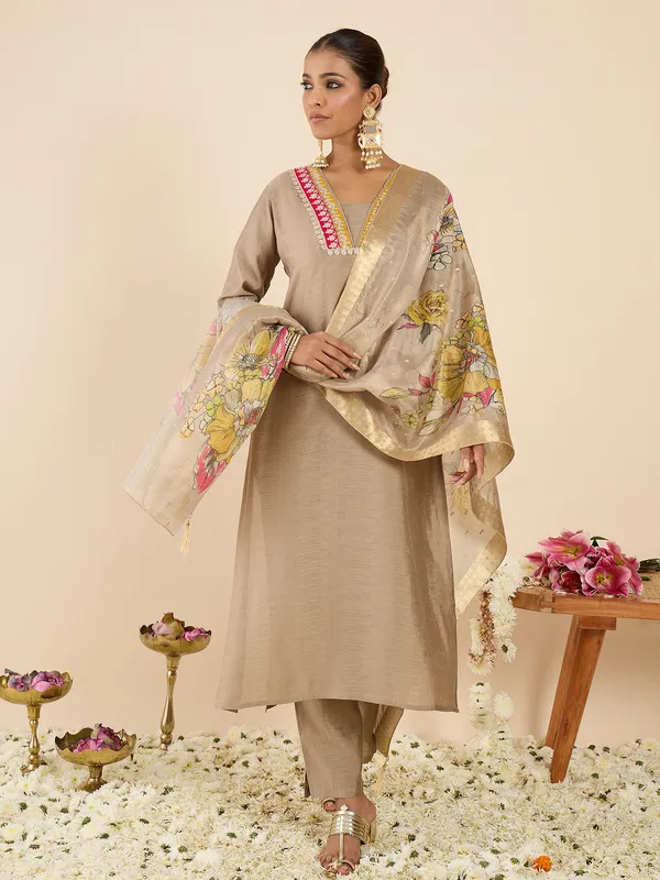 Beige_Silk_Embroidered_Kurta_Trouser_Dupatta_Set