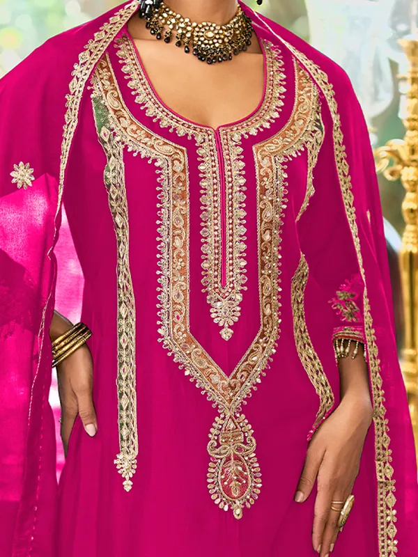 Pink_Embroidered_Chinon_Kurta_Trouser_Dupatta_Set