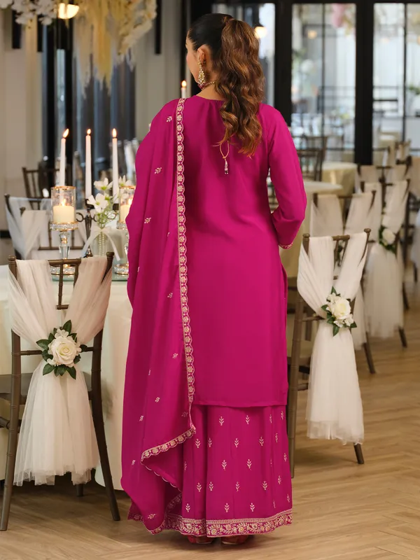 Red_Embroidered_Chinon_Kurta_Trouser_Dupatta_Set
