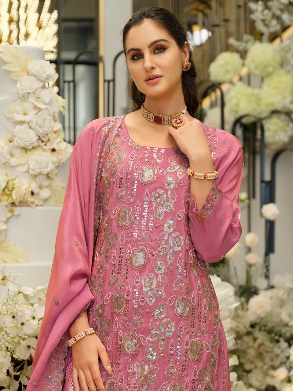 Pink_Embroidered_Straight_Kurta_Palazzos_With_Dupatta_Set