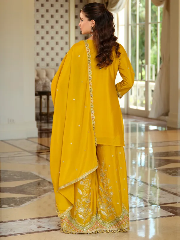 Yellow_Embroidered_Straight_Kurta_Palazzos_With_Dupatta_Set