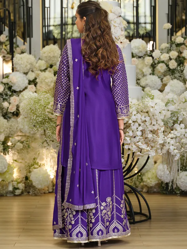 Purple_Silk_Blend_Embroidered_Kurta_Trouser_Dupatta_Set