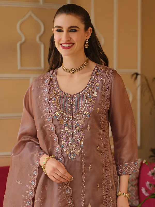 Mauve_Silk_Blend_Embroidered_Kurta_Trouser_Dupatta_Set