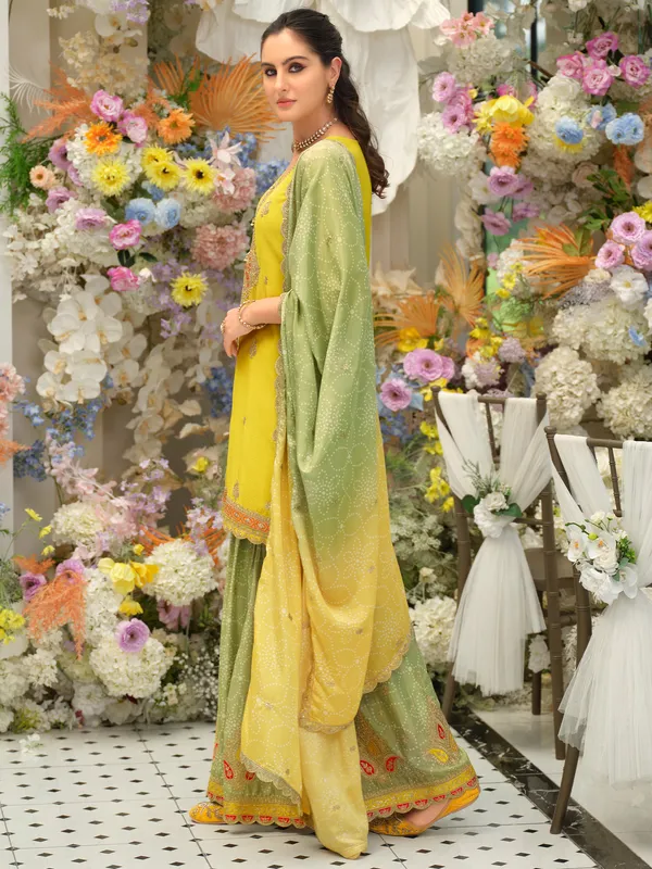 Yellow_Silk_Blend_Embroidered_Kurta_Trouser_Dupatta_Set