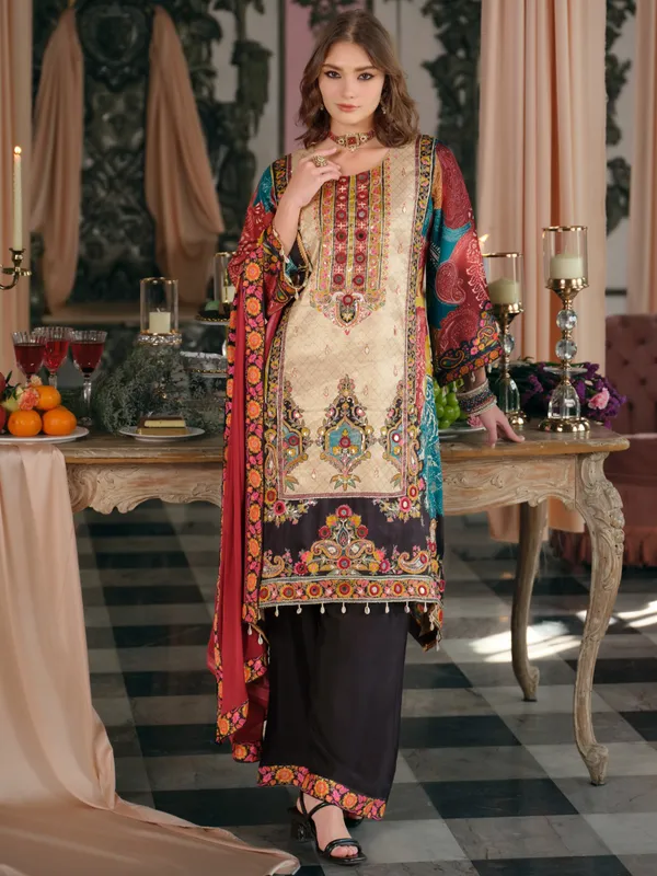 Multicolor_Printed_Silk_Blend_Kurta_Trouser_Dupatta_Set