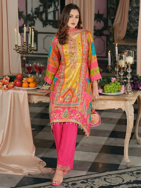 Multi_Silk_Blend_Embroidered_Kurta_Trouser_Dupatta_Set