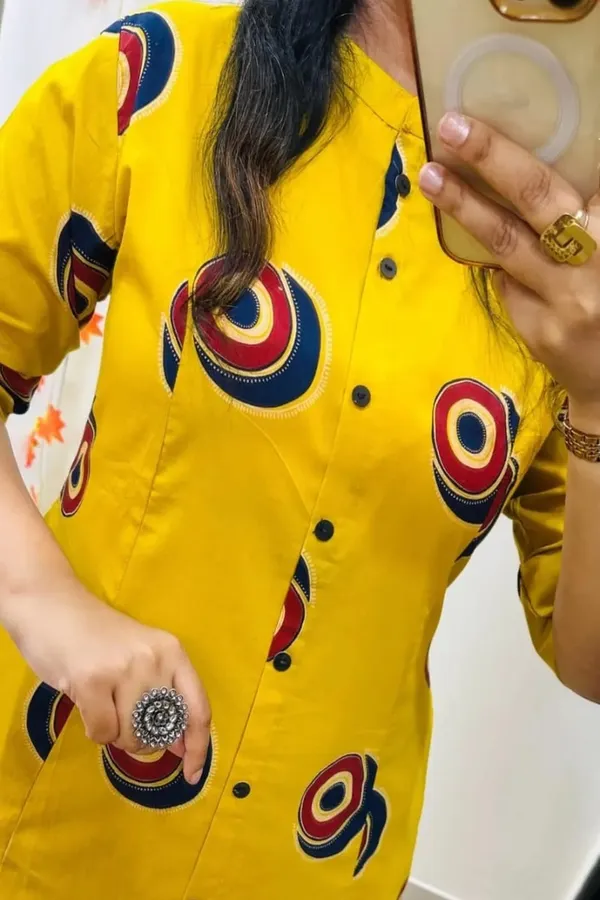Yellow_Cotton_Floral_Printed_Kurta_Set_For_Women