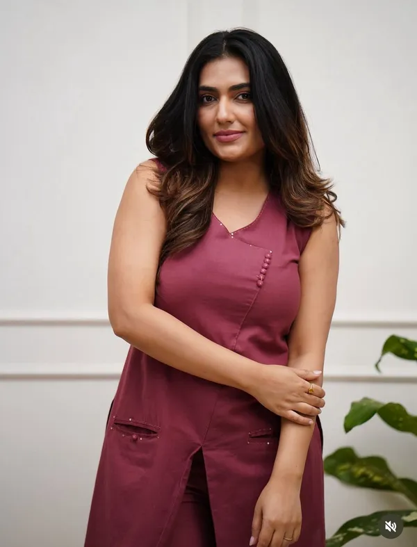 Floral_Printed_Pure_Cotton_V-Neck_Maroon_Co-Ord_Set