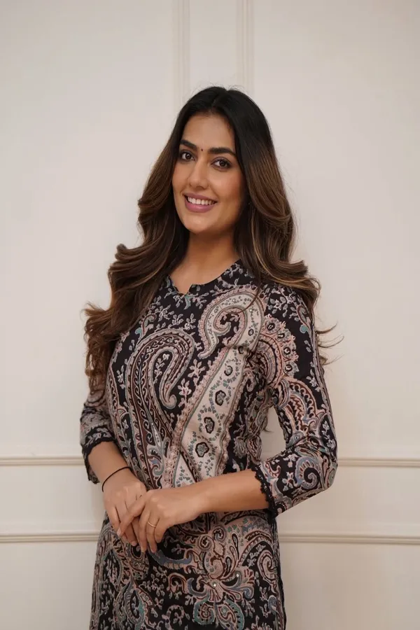 Floral_Printed_Pure_Cotton_Round_Neck_Black_Kurta_&_Trouser