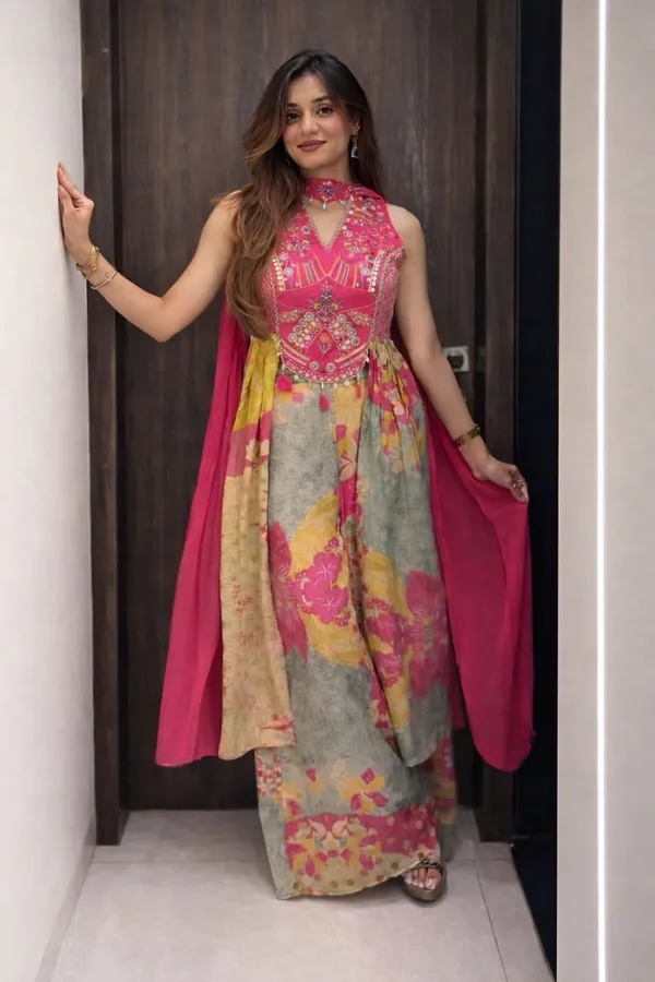 Floral_Embroidered_Chinon_Kurta_Trouser_&_Dupatta_Set