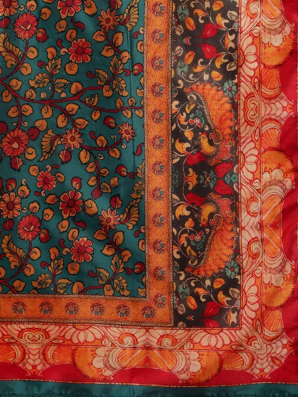 Orange_Floral_Embroidered_Art_Silk_Kurta_Trouser_Dupatta_Set
