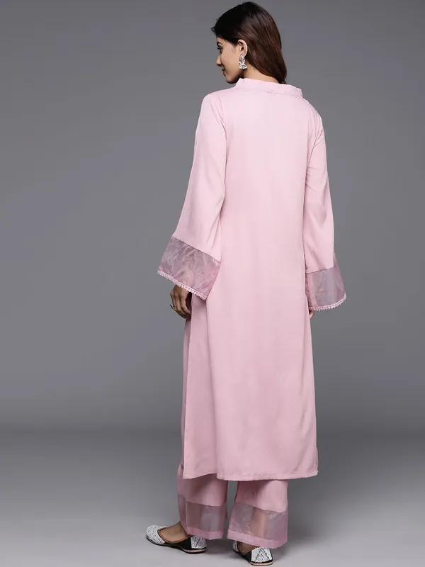 Pink_Floral_Printed_Silk_Blend_Kurta_Palazzo_Set