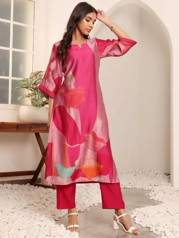 Pink_Floral_Printed_CFloraleri_Silk_Kurta_Trouser_Set