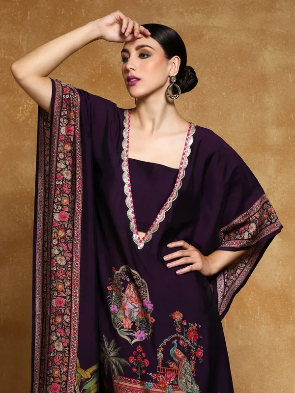 Purple_Floral_Printed_Silk_Blend_Kurta_Trouser_Set