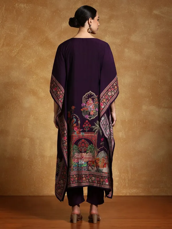 Purple_Floral_Printed_Silk_Blend_Kurta_Trouser_Set
