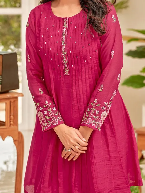 Pink_Floral_Embroidered_CFloraleri_Cotton_Kurta_Palazzo_Set