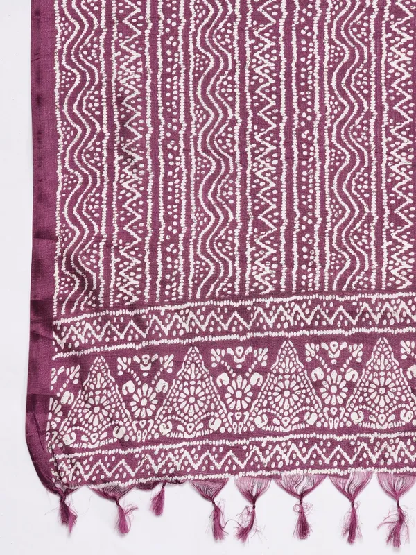 Violet_Floral_Printed_Cotton_Blend_Kurta_Trouser_Dupatta_Set