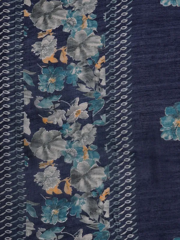 Blue_Floral_Printed_Silk_Blend_Kurta_Trouser_Dupatta_Set