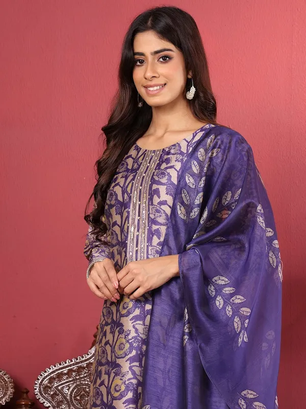 Purple_Floral_Printed_CFloraleri_Silk_Kurta_Trouser_Dupatta_Set