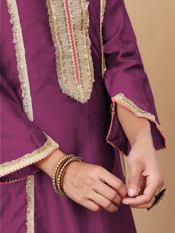 Purple_Floral_Embroidered_Silk_Blend_Kurta_Trouser_Dupatta_Set