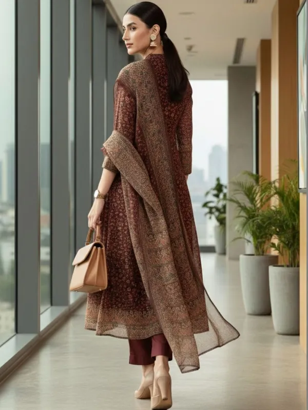 Maroon_Floral_Printed_CFloraleri_Silk_Kurta_Trouser_Dupatta_Set