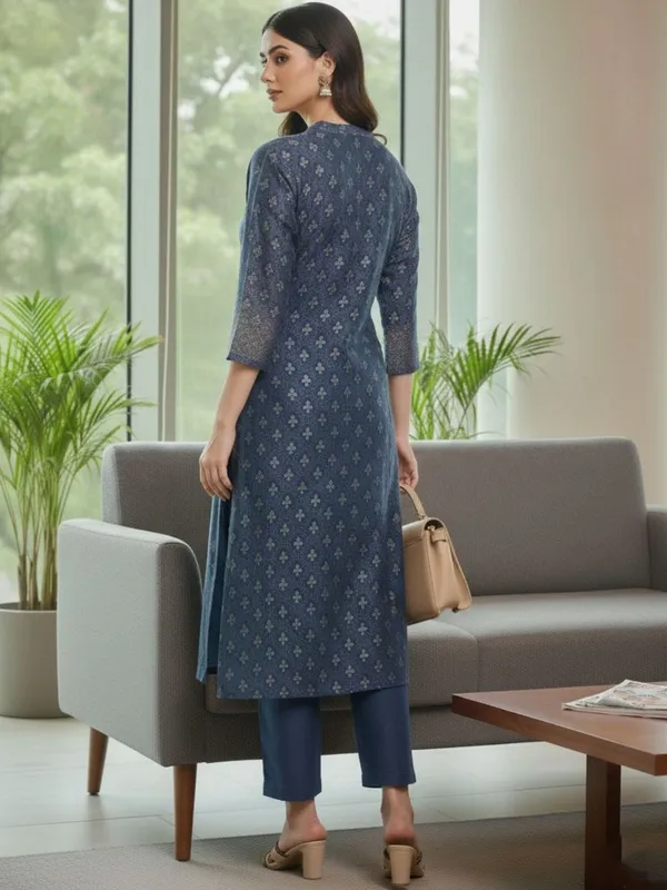Navy_Blue_Floral_Printed_CFloraleri_Silk_Kurta_Trouser_Dupatta_Set