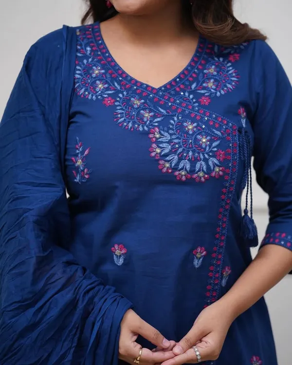 Women's_Premium_Embroidered_Pure_Cotton_Angrakha_Kurta_Pant_Dupatta_Set